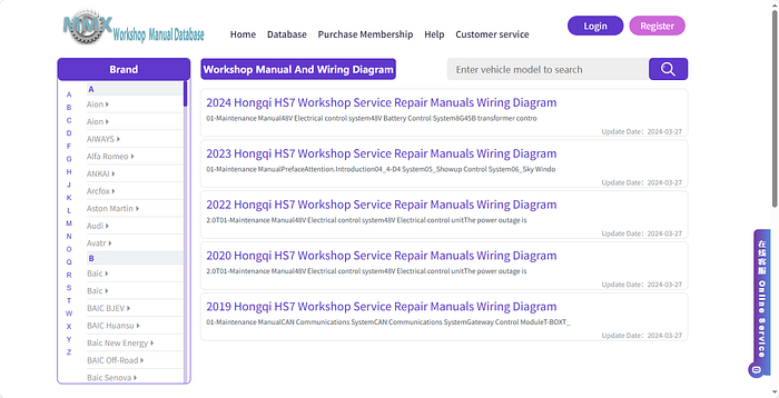 Hongqi Series Repair Manuals & Circuit Diagrams (2018–2026)